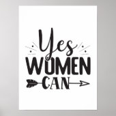 Ja, Frauen können, Zitat von Printable Wall Art fü Poster (Vorne)