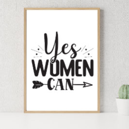 Ja, Frauen können, Zitat von Printable Wall Art fü Poster