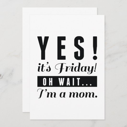 Ja, Freitag Dankeskarte (Vorne/Hinten)