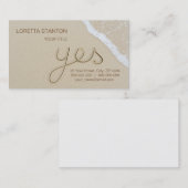 Ja gepflegte Worte auf dem Strand Sand Visitenkarte (Vorne/Hinten)