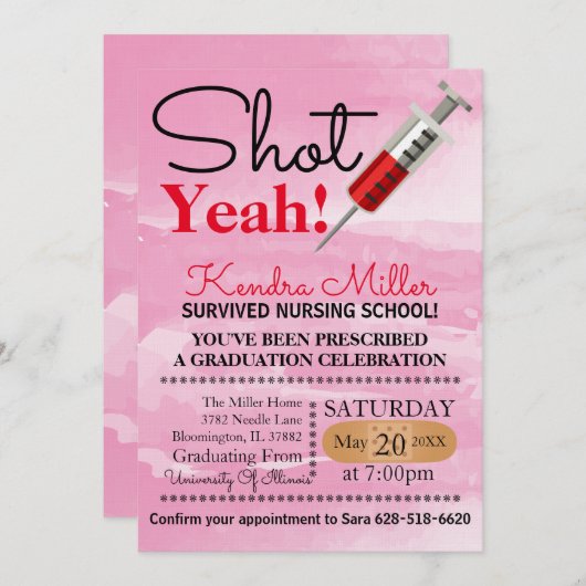 Ja geschossen! einladung (Vorne/Hinten)