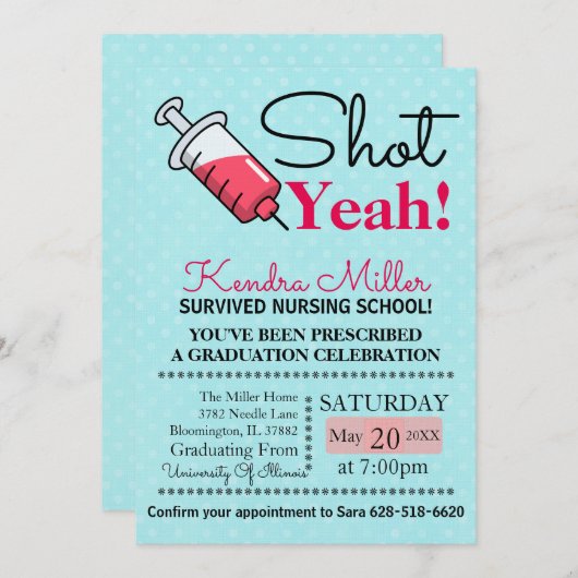 Ja geschossen! einladung (Vorne/Hinten)