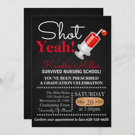 Ja geschossen! einladung (Vorne/Hinten)