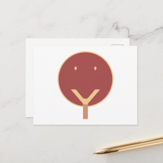 Ja Gesicht - C/R. Postkarte (Vorderseite/Rückseite Beispiel)