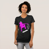 JA GIRLS KANN SKATEBOARD Black Skater Girl T-Shirt (Vorne ganz)
