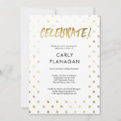 Ja! Gold Script Abschluss Celebration Party Einladung (Rückseite)