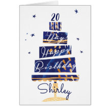 "Ja! Happy Birthday" Moderner Marinekuchen für jed