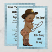 Ja-Haw! Ethnic Little Cowboy Baby Shower Einladung (Vorne/Hinten)
