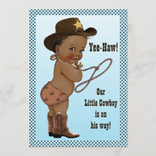 Ja-Haw! Ethnic Little Cowboy Baby Shower Einladung