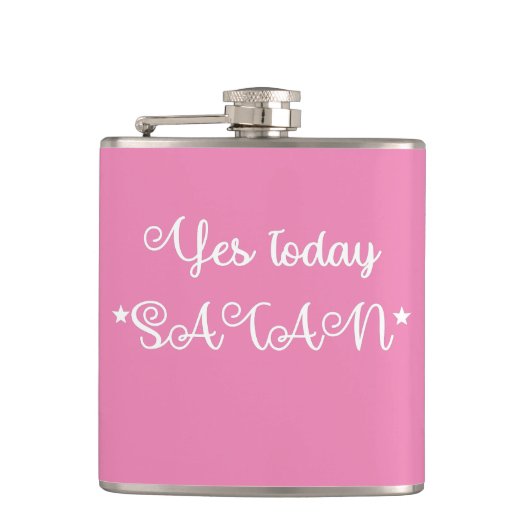 Ja, heute rosa Satan Flask Flachmann (Vorderseite)