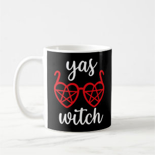Ja Hexen-Gotik-Herz-Pentagramm-Brille Halloween Kaffeetasse