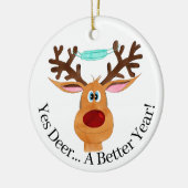 Ja Hirsch ... Rudolph the Face Masked Reindeer Keramik Ornament (Links)