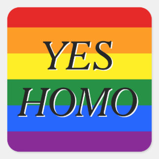 Ja, Homo-Aufkleber Quadratischer Aufkleber