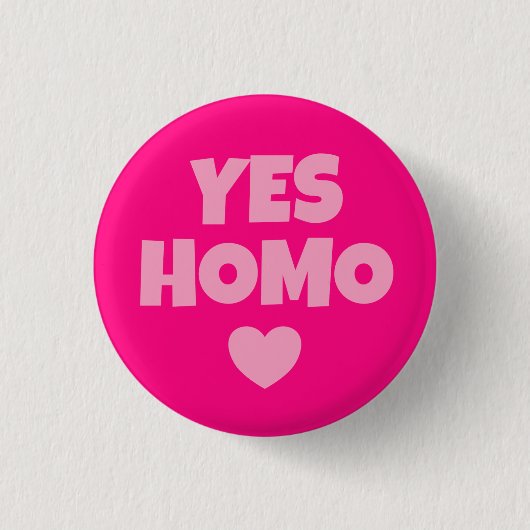 Ja Homo Pink Gay LGBT Prix Button (Vorderseite)