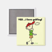 JA I Liebe Golf Tshirts und Geschenke Magnet (Vorderseite/Rückseite)