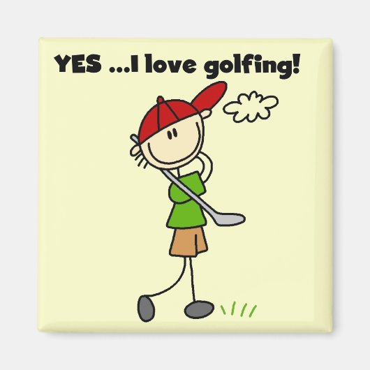 JA I Liebe Golf Tshirts und Geschenke Magnet (Vorne)