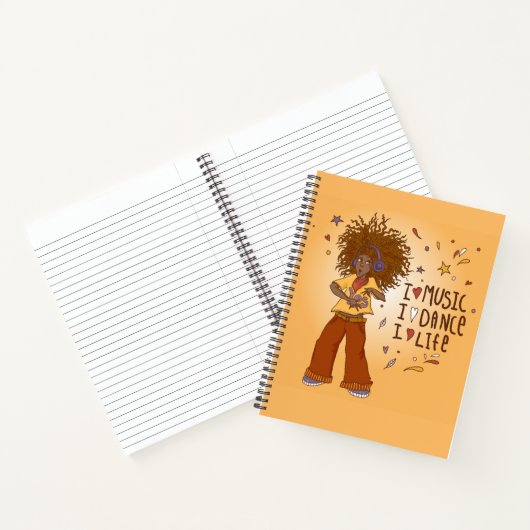 Ja, I Liebe Music Spiral Notebook Notizblock (Innenseite)