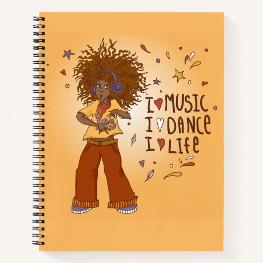 Ja, I Liebe Music Spiral Notebook Notizblock (Vorderseite)