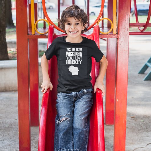 Ja, ich bin aus Wisconsin Ja ich Liebe Hockey T - T-Shirt