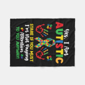 Ja, ich bin Autistische Autismus Bewusstsein Kinde Fleecedecke (Vorderseite (Horizontal))