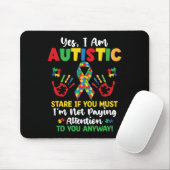 Ja, ich bin Autistische Autismus Bewusstsein Kinde Mousepad (Mit Mouse)