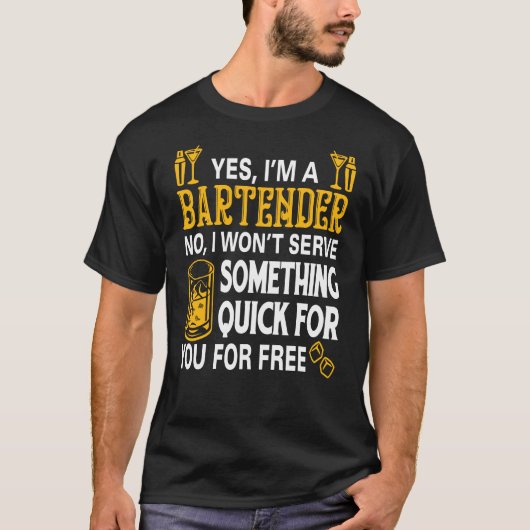 Ja, ich bin Barkeeper Nein, ich möchte Server etwa T-Shirt (Vorderseite)