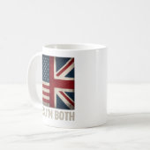 Ja, ich bin beide amerikanische britische Flaggen  Kaffeetasse (Vorderseite Links)