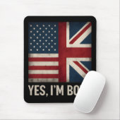 Ja, ich bin beide amerikanische britische Flaggen Mousepad (Mit Mouse)