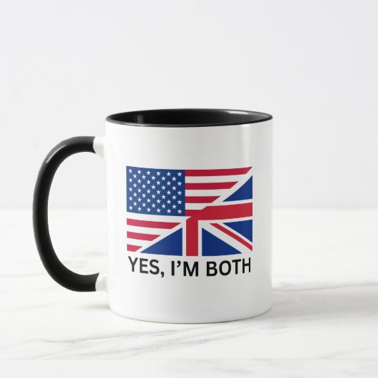 Ja, ich bin beide Britisch-Amerikanische Doppelbür Tasse (Links)