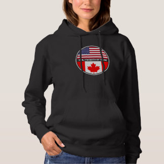 Ja, ich bin beide die Flagge der USA Kanada Hoodie