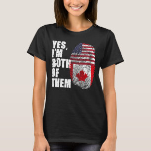Ja, ich bin beide Kanada American Flag Fingerpr T-Shirt