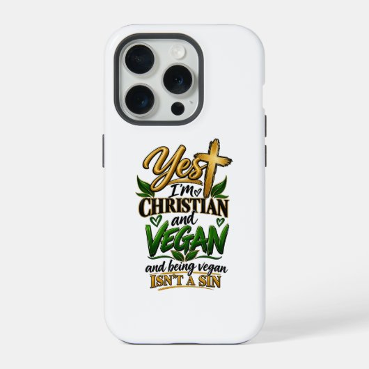 Ja, ich bin Christ und Veganer… iPhone Hülle (Rückseite)