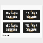 Ja, ich bin Christlich Rechteckiger Aufkleber (Blatt)