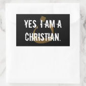 Ja, ich bin Christlich Rechteckiger Aufkleber (Tasche)