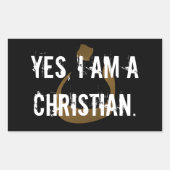 Ja, ich bin Christlich Rechteckiger Aufkleber (Vorderseite)