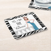 Ja, ich bin die "Königin" Rechteckiger Pappuntersetzer (angewinkelt)