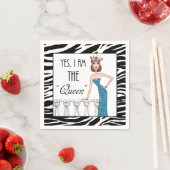 Ja, ich bin die "Königin" Serviette (Beispiel)