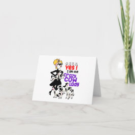 Ja, ich bin die verrückte Kuh Lady, Kuh Mama PERSO Karte