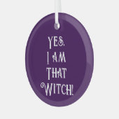 Ja, ich bin diese Hexe Ornament Aus Glas (Vorderseite links)
