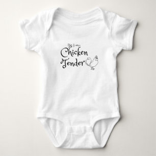 Ja, ich bin ein Baby-Body mit Chicken Tender – Lus Baby Strampler