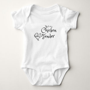 Ja, ich bin ein Chicken Tender mit Hahn-Umriss Baby Strampler