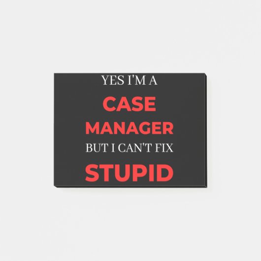 Ja, ich bin ein Fallmanager, aber ich kann keinen Post-it Klebezettel (Vorderseite)