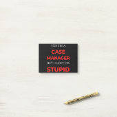 Ja, ich bin ein Fallmanager, aber ich kann keinen Post-it Klebezettel (Auf Schreibtisch)