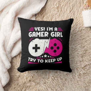 Ja, ich bin ein Gamer Girl Funny Video Gamer Gift Kissen