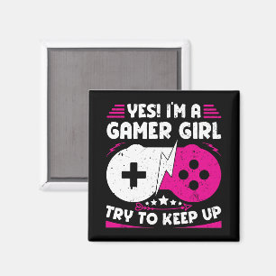 Ja, ich bin ein Gamer Girl Funny Video Gamer Gift Magnet
