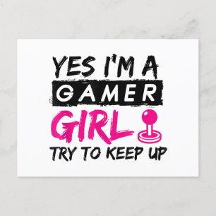 Ja, ich bin ein Gamer Girl Gaming Girl Feiertagspostkarte