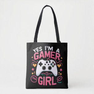 Ja, ich bin ein Gamer Girl: Rosa und weißer Contro Tasche