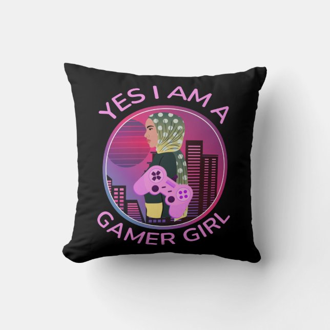 JA, ICH BIN EIN GAMER-MÄDCHEN KISSEN (Vorderseite)