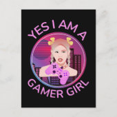 JA, ICH BIN EIN GAMER MÄDCHEN POSTKARTE (Vorderseite)