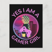 JA, ICH BIN EIN GAMER MÄDCHEN POSTKARTE (Vorderseite)